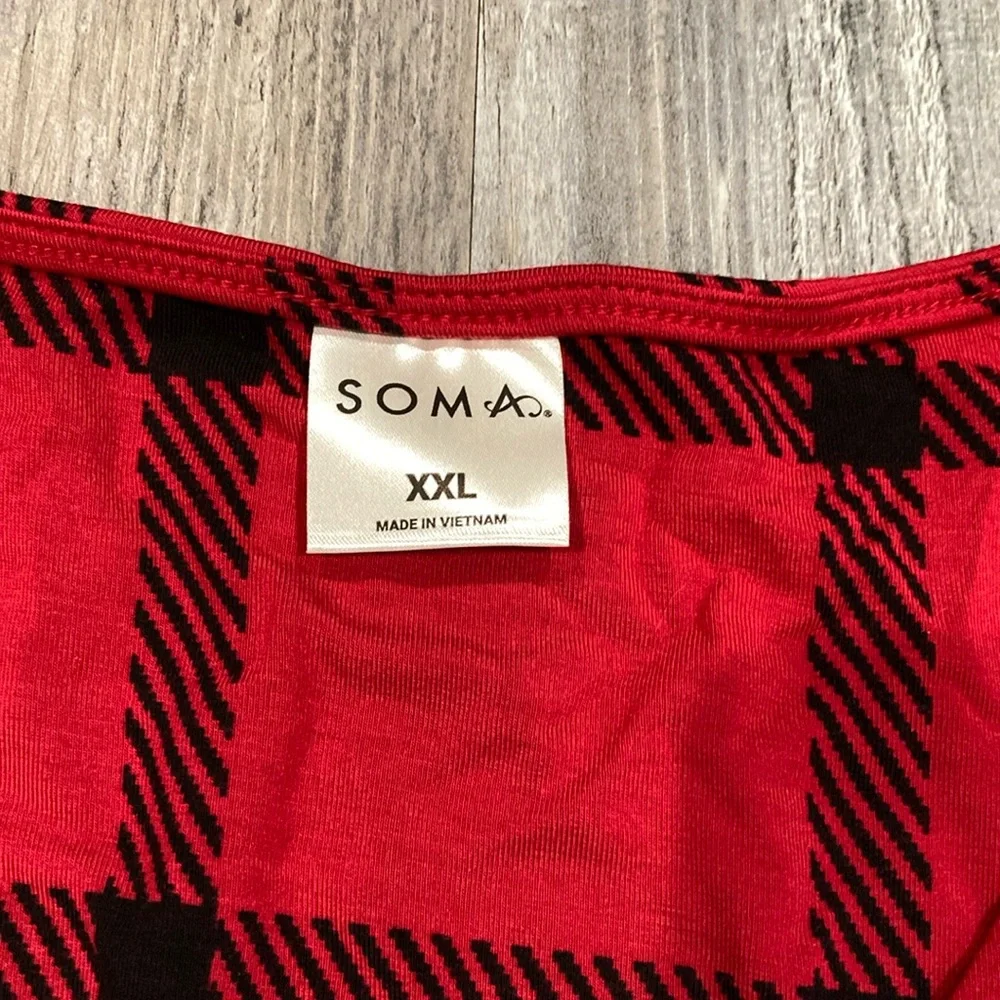 Soma Cool Nights Long Sleepshirt- Serenity Plaid - Picture 4 of 8